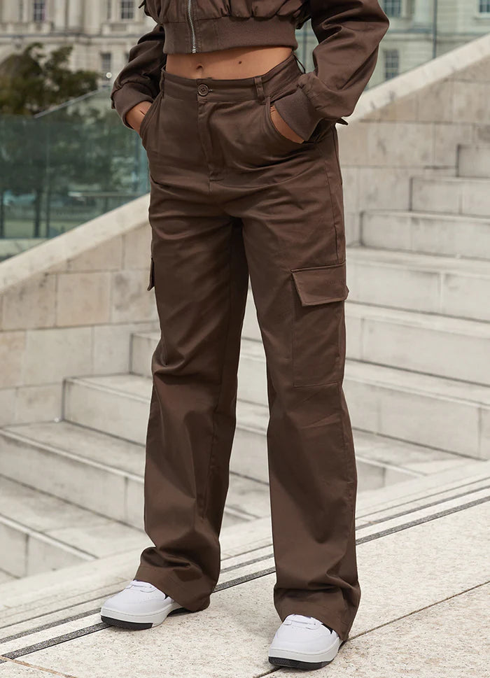 Shapetive Woven Cargo Pant - Chocolate - Shapetive