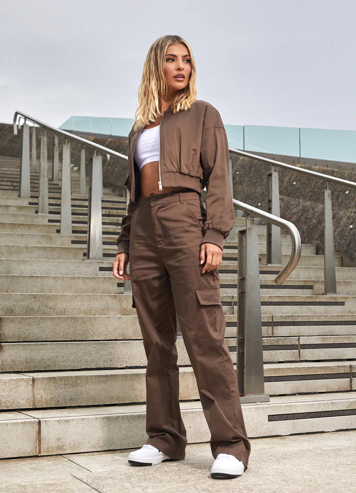 Shapetive Woven Cargo Pant - Chocolate - Shapetive