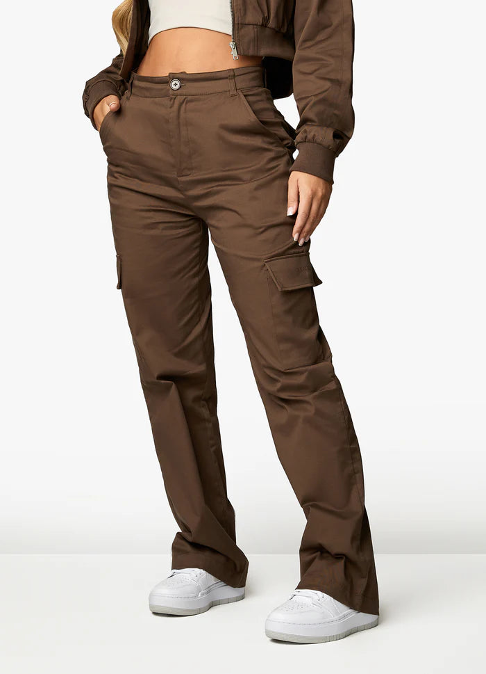 Shapetive Woven Cargo Pant - Chocolate - Shapetive